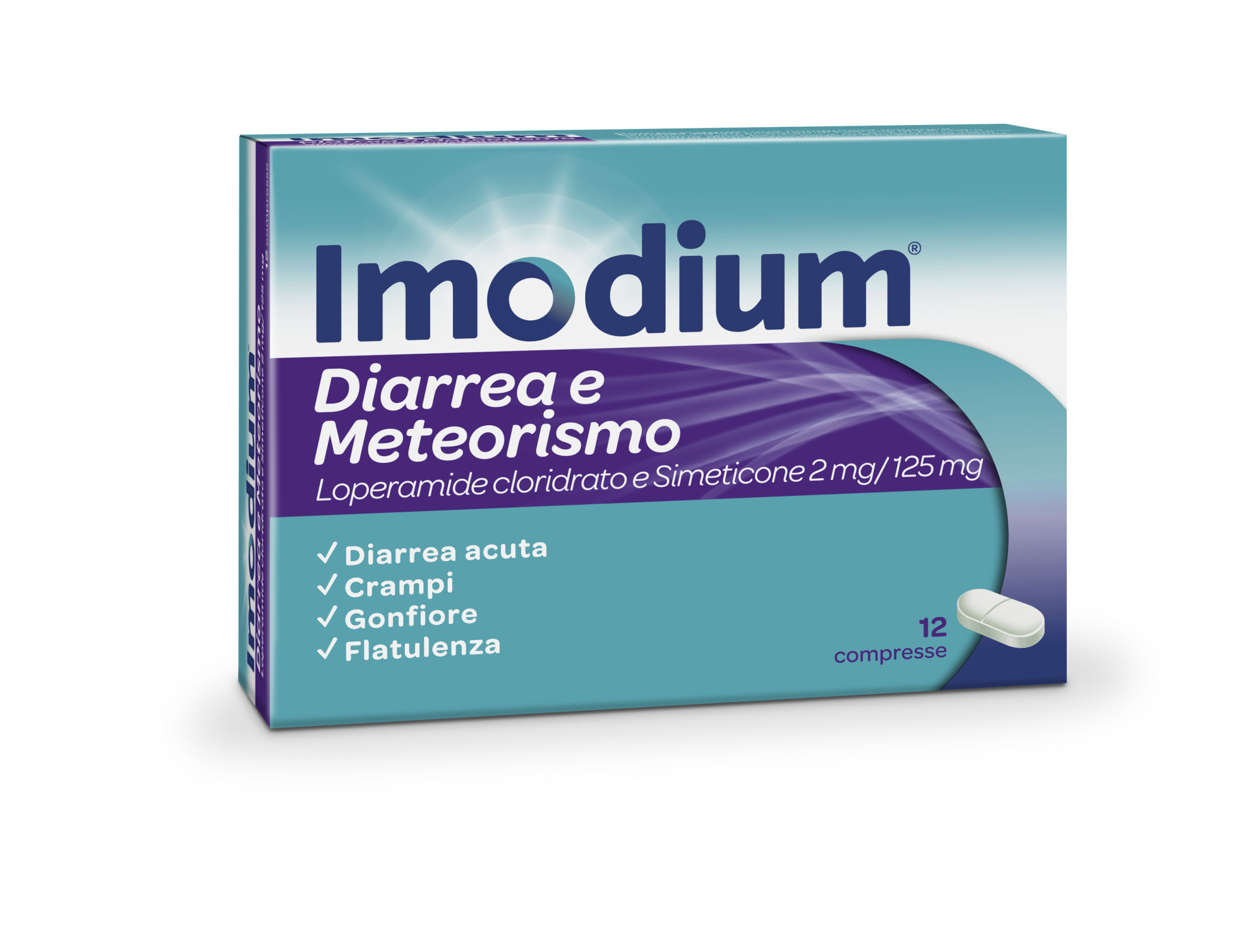 Imodium Diarrea e Meteorismo 12 Compresse
