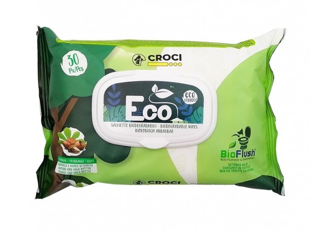 CROCI SALVIETTE UMIDIFICATE ECO BIODEGRADABILI MANDORLA BURRO KARITE' 30PZ