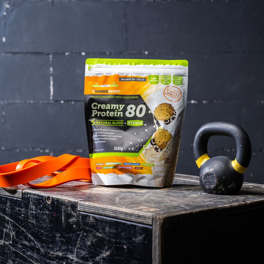 Named Sport - Creamy Protein 80 Cookies & Cream Polvere 500 g - Proteine Del Siero Del Latte