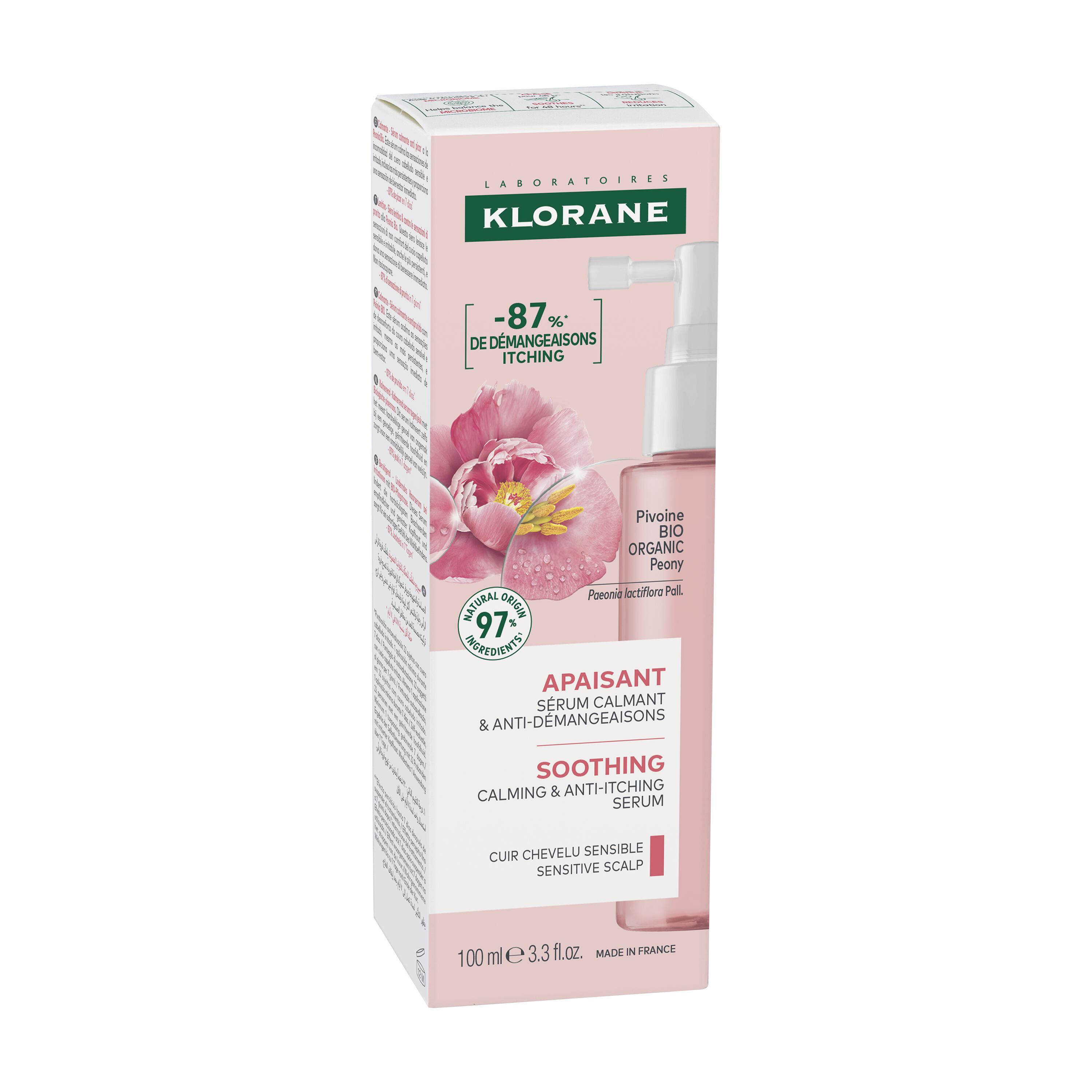 Klorane - Siero Lenitivo Anti-Prurito Alla Peonia Bio Per Cuoio Capelluto Sensibile 100 ml