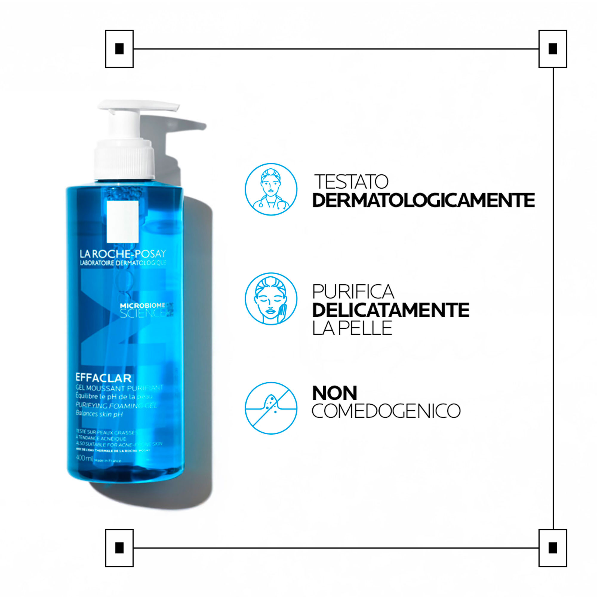 La Roche-Posay Effaclar - Gel Mousse Purificante Per Pelle Grassa E Sensibile 400 ml