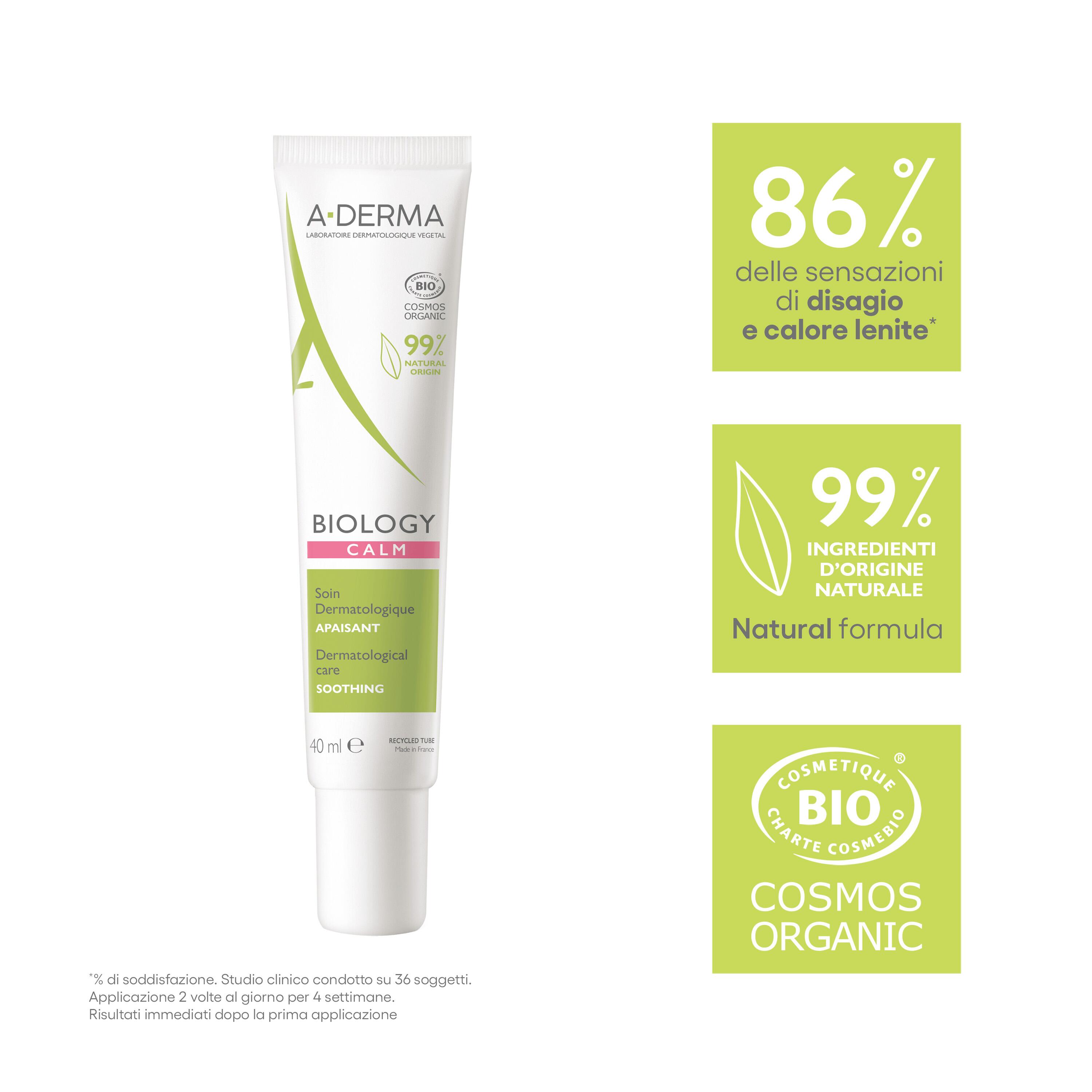 A-Derma Biology Calm - Trattamento Dermatologico Lenitivo Per Pelle Reattiva E Intollerante 40 ml