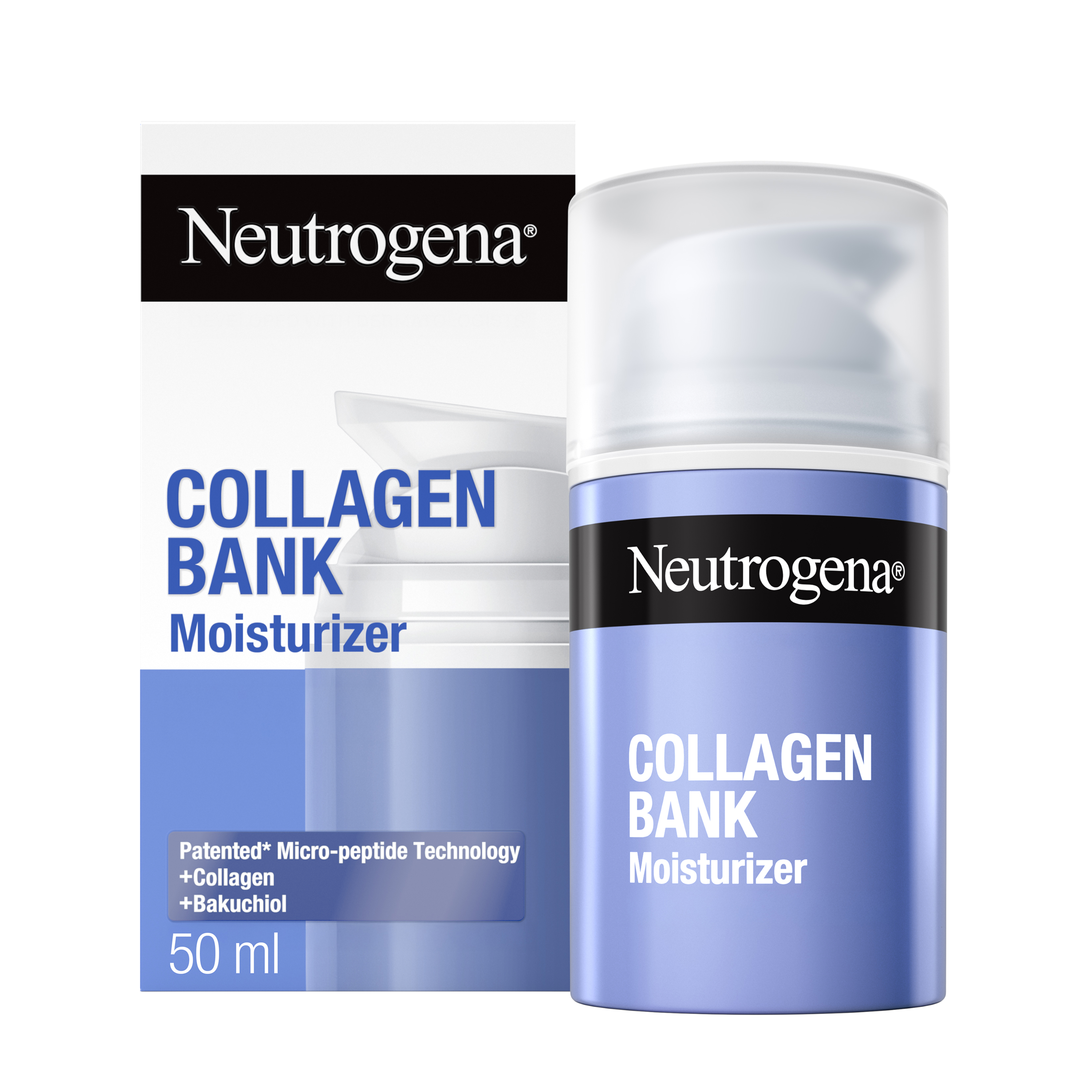 Crema Idratante Viso Collagen Bank con Collagene Marino e Bakuchiol anti-età per tutti i tipi di pelle, 50 Ml