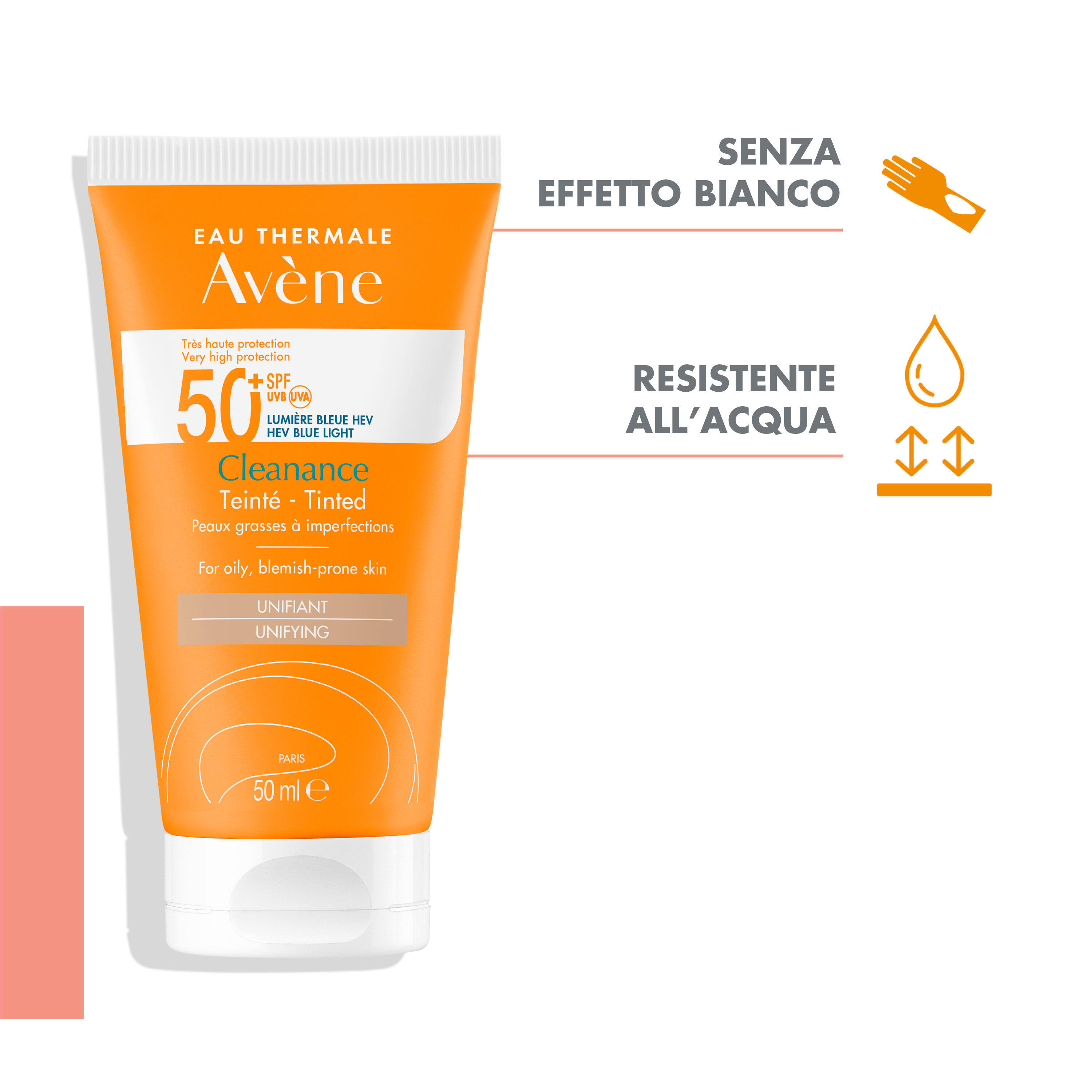 Avène Eau Thermale Crema Colorata SPF50+ - Protezione Solare Molto Alta 50 ml
