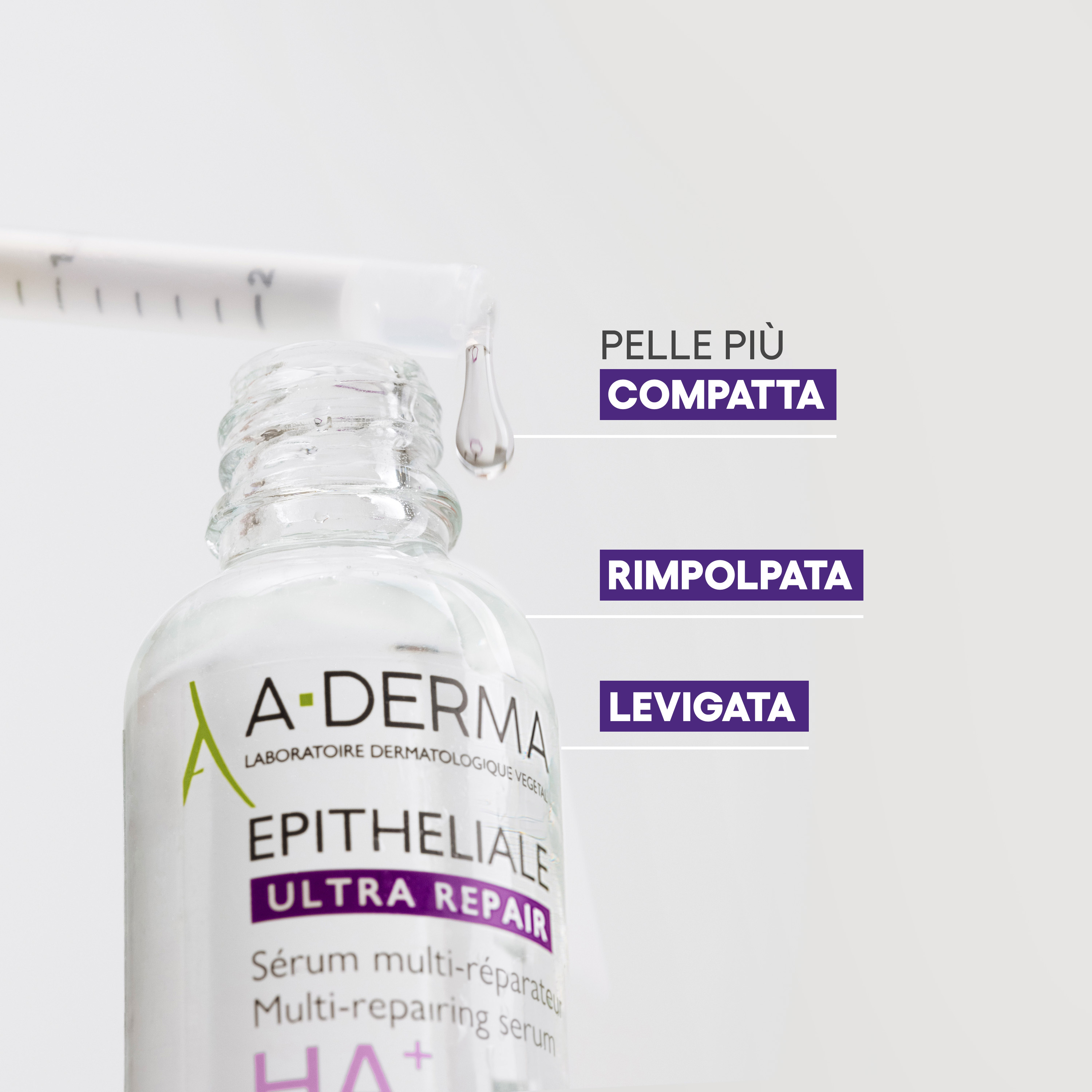 A-Derma Epitheliale Ultra Repair  Siero multi-ristrutturante, Anti-rughe, Acido Ialuronico, 30ml