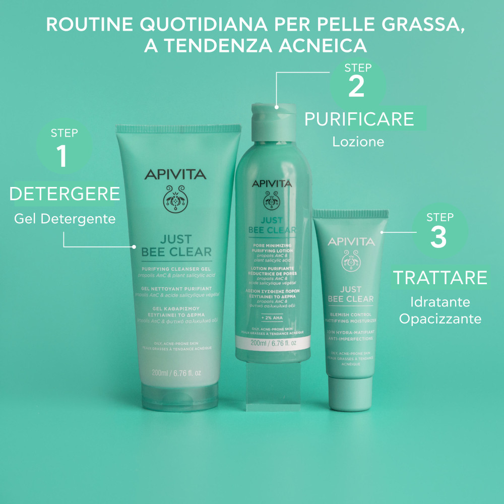 Apivita Just Bee Clear Crema Idratante Opacizzante Anti-Imperfezioni 