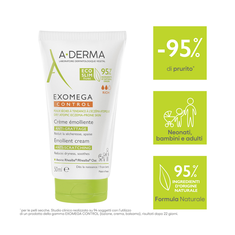 A-DERMA EXOMEGA CONTROL Crema Emolliente Anti Grattage 50mL
