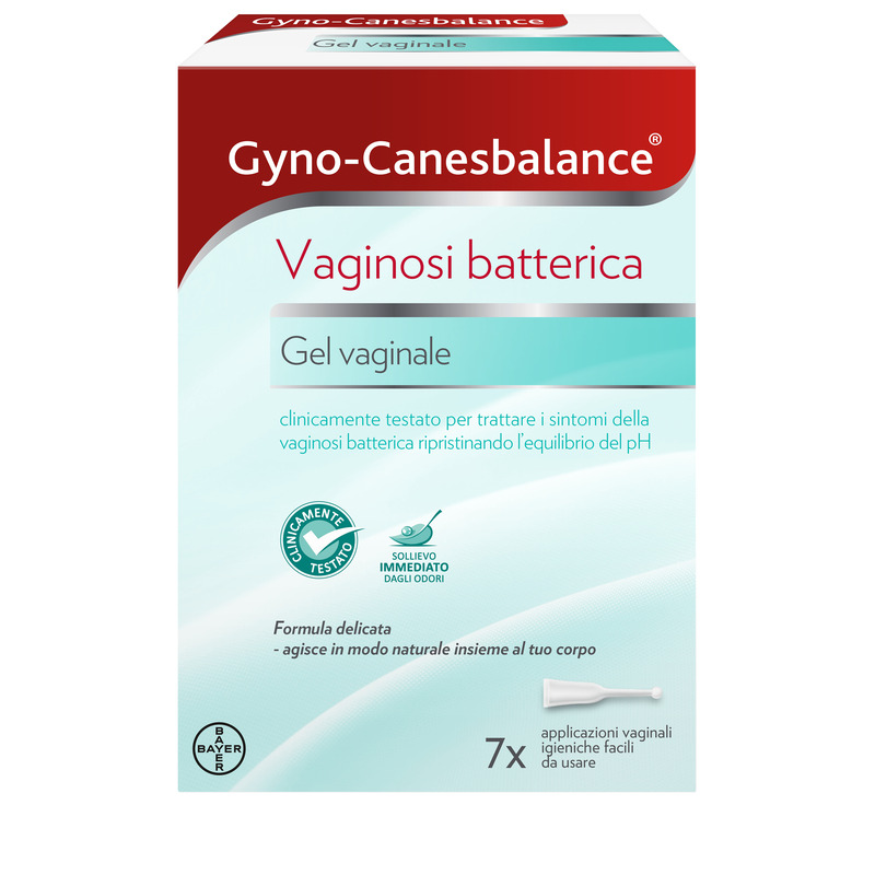 Gyno-Canesbalance, Gel Vaginale, in caso di Vaginosi Batterica, Infezioni Vaginali, 7 Flaconcini Applicatori Monouso