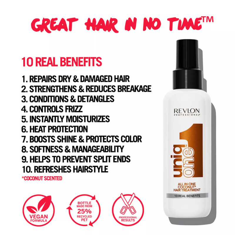 Revlon Professional UniqOne - Trattamento Per Capelli Senza Risciacquo 150 ml Fragranza Cocco
