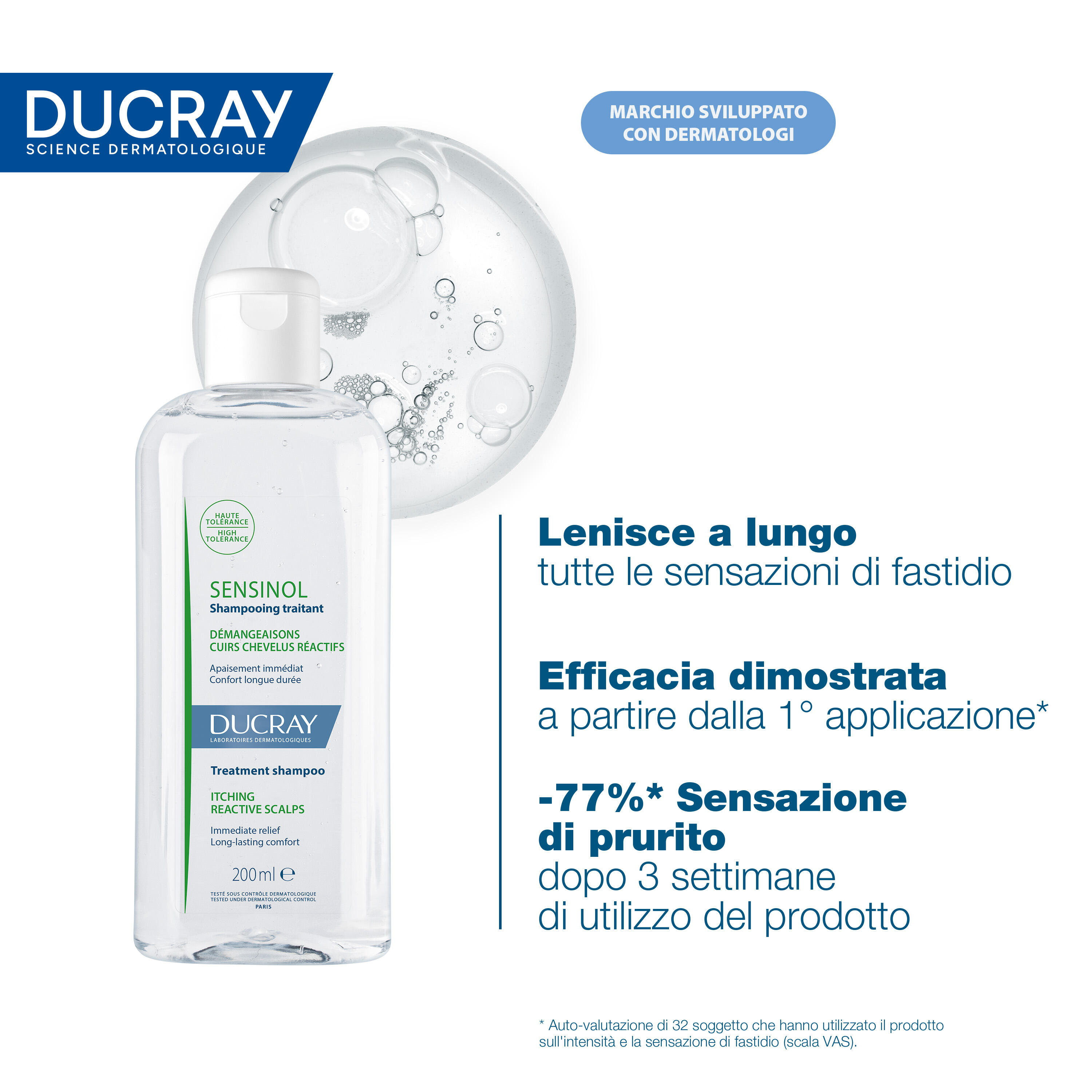 Ducray Sensinol - Shampoo Trattante Per Cuoio Capelluto Sensibile E Reattivo 200 ml