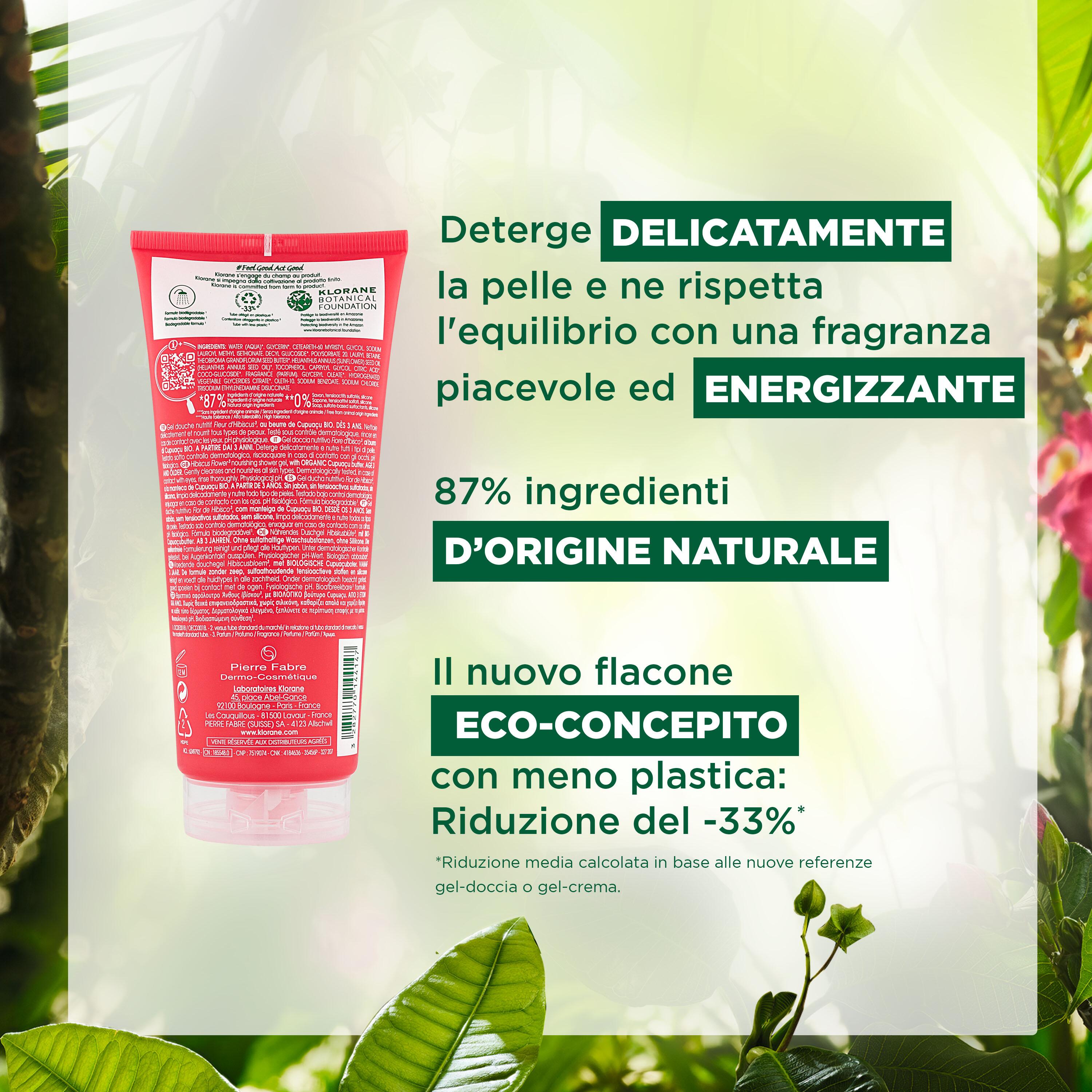 Klorane - Gel Doccia Nutritivo Al Profumo Fiore D'Ibisco Per Tutti I Tipi Di Pelle 200 ml