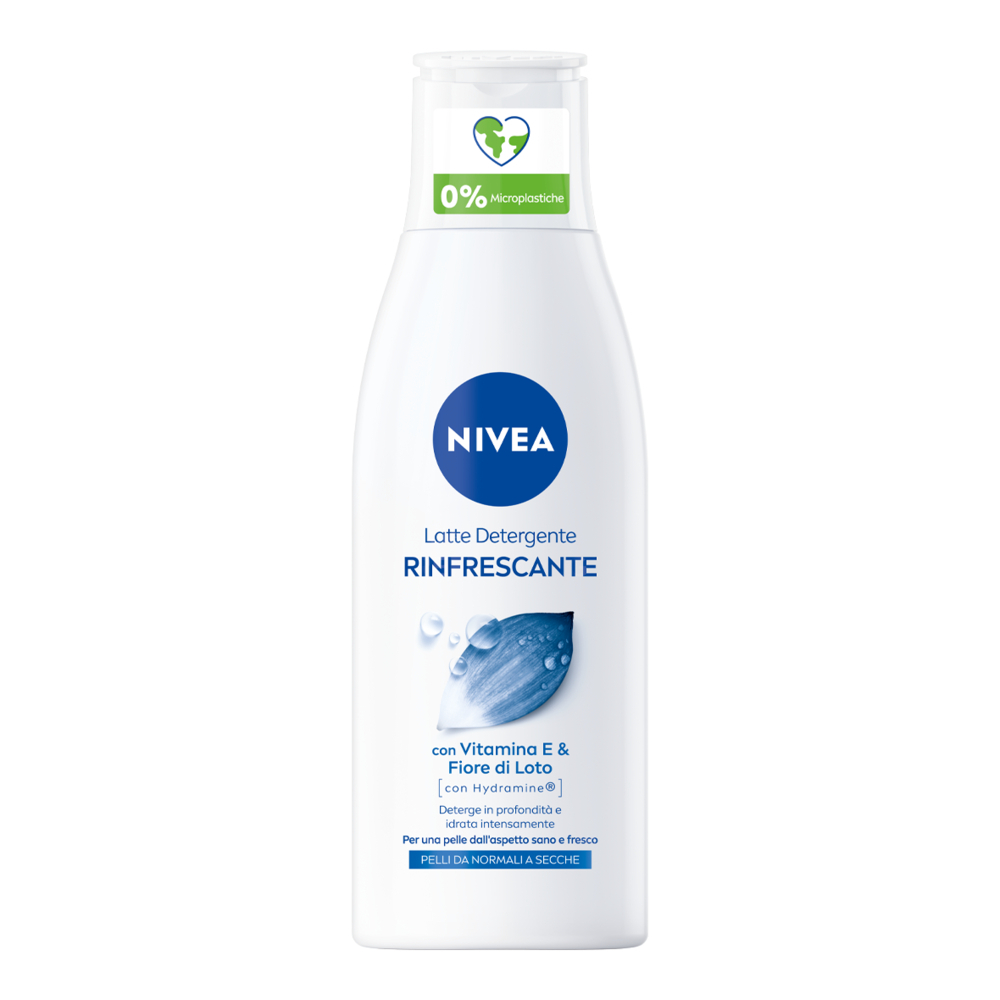 Nivea Latte Detergente Rinfrescante 200 ml, Latte detergente viso idratante e delicato Nivea Latte Detergente Rinfrescante 200 ml, Latte detergente viso idratante e delicato