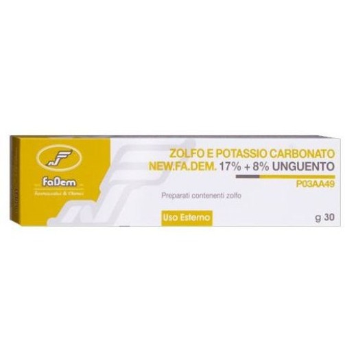 New Fa Dem Zolfo e Potassio Carbonato Unguento 30g New Fa Dem Zolfo e Potassio Carbonato Unguento 30g