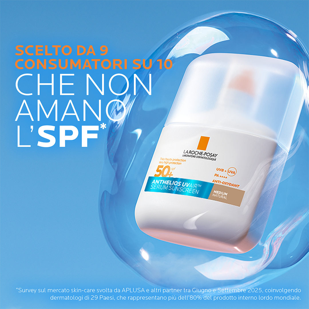 La Roche-Posay - Anthelios Uvair Serum Sunscreen SPF50+ Viso 50 ml - Tonalità Media