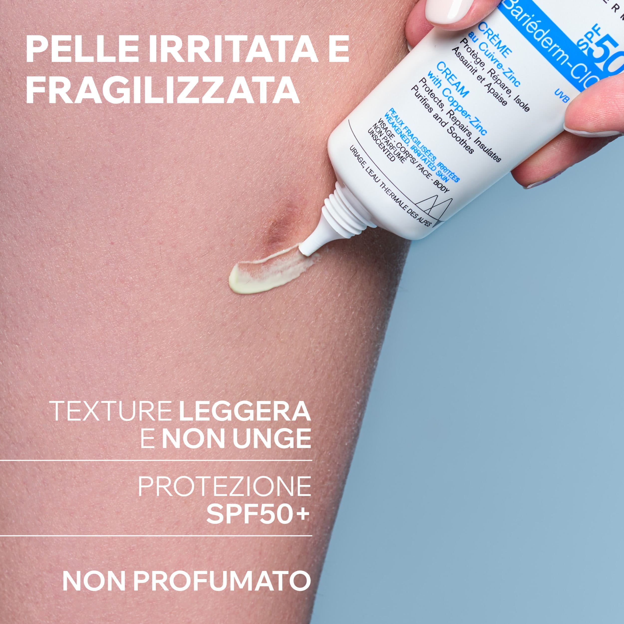 Uriage - Bariéderm-Cica - Crema CU-ZN SPF50+ - Crema Protettiva Viso E Corpo 40 ml
