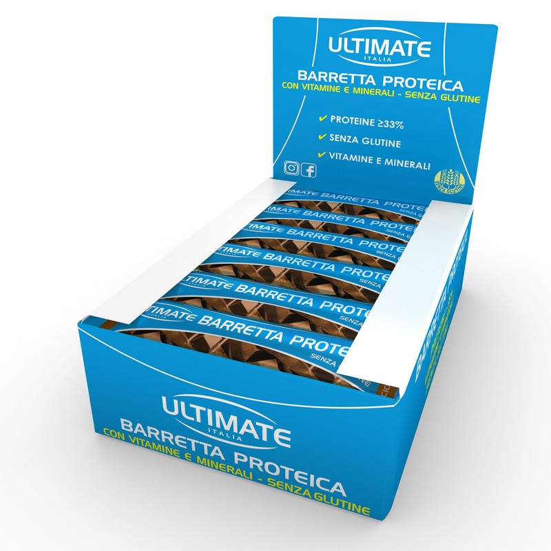Ultimate Italia - 24 Barrette Proteiche Gusto Cioccolato Da 40 g
