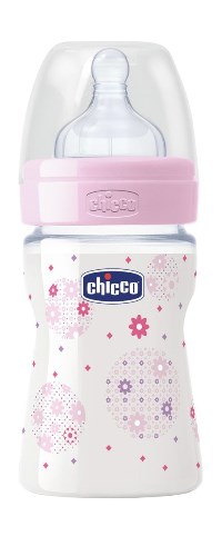 Chicco Biberon Benessere Con Tettarella In Silicone Girl +0m 150 ml