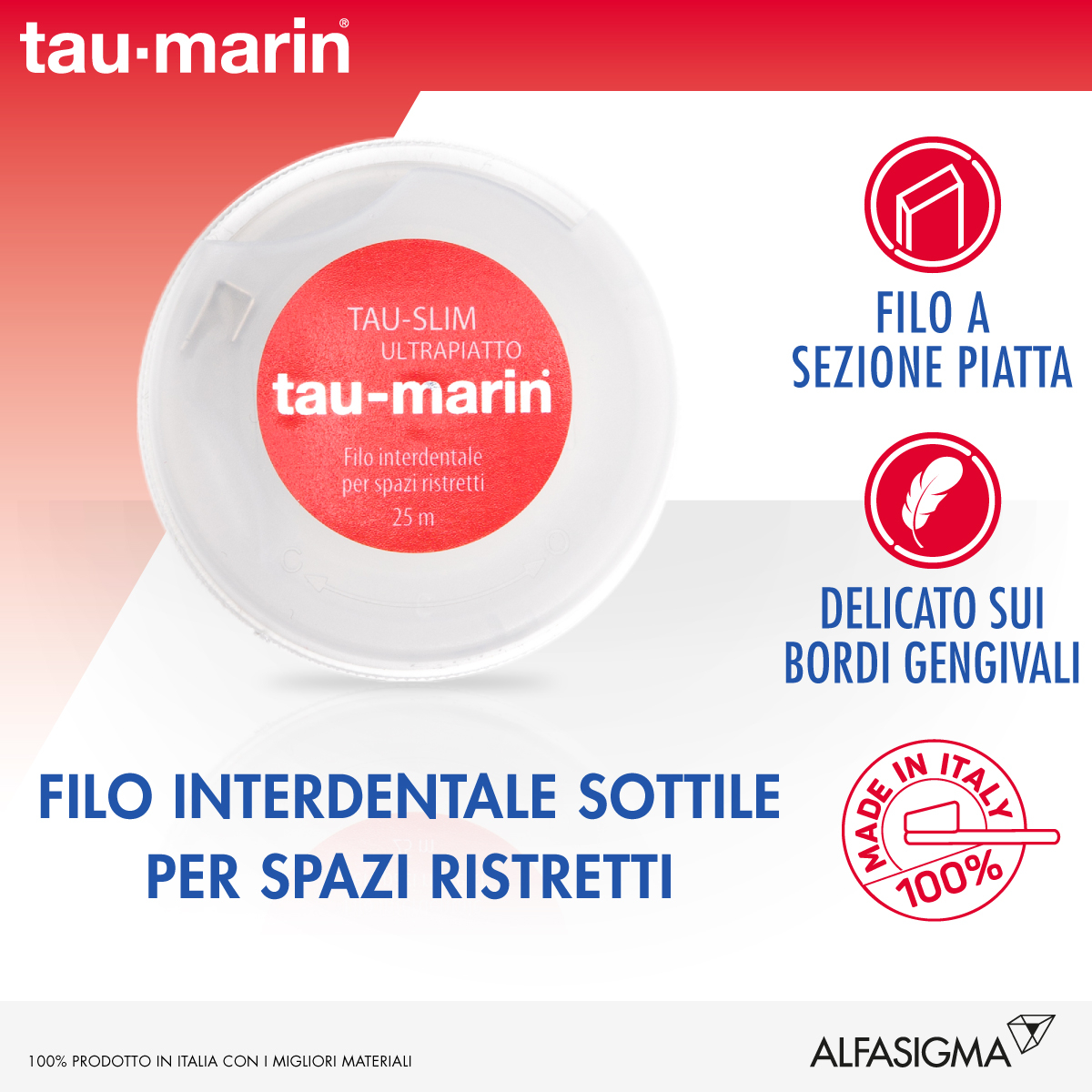 Tau-Marin Filo Interdentale Slim Ultrapiatto 25 m