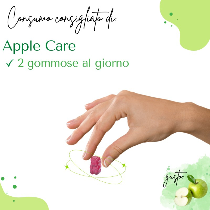 Sabbia Natural APPLE CARE per il benessere dell'intestino - 60 GOMMOSE gusto MELA VERDE