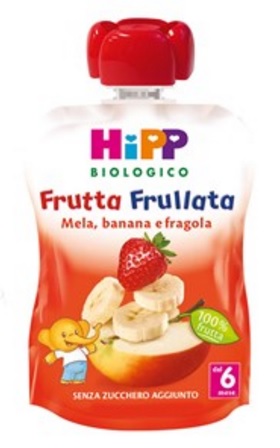 HiPP Biologico Frutta Frullata mela, banana e fragola 90 g HiPP Biologico Frutta Frullata mela, banana e fragola 90 g