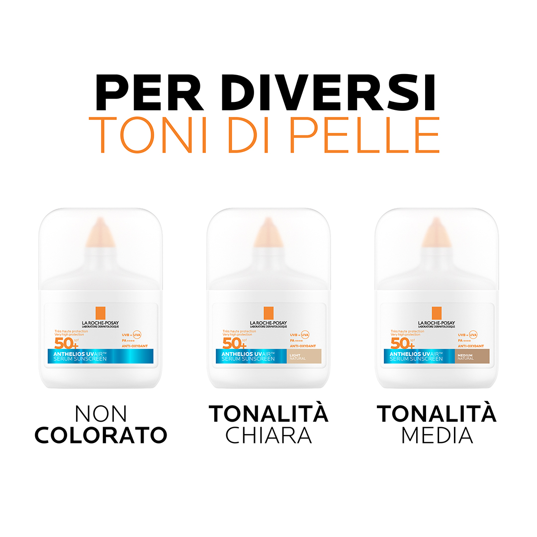La Roche-Posay - Anthelios Uvair Serum Sunscreen SPF50+ Viso 50 ml - Tonalità Chiara