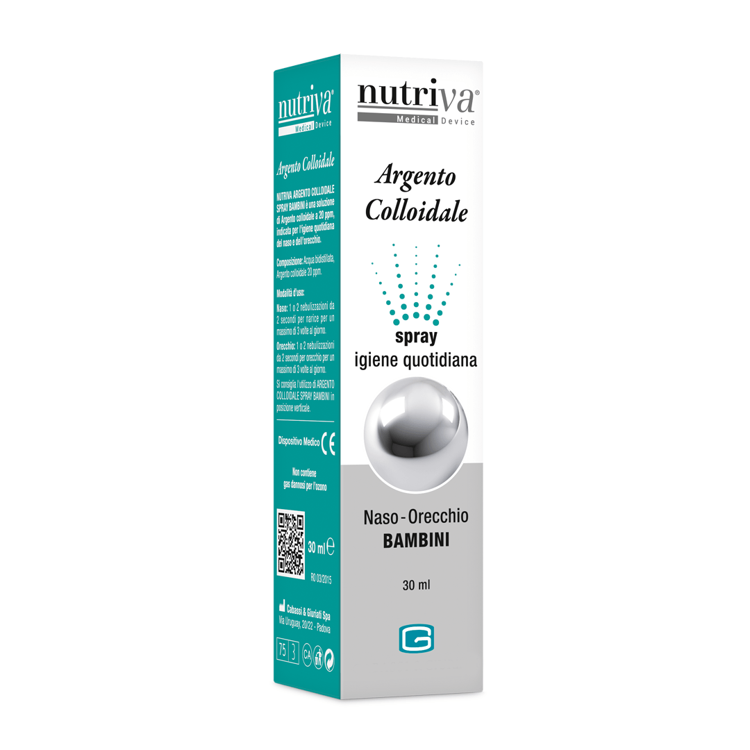 Nutriva Argento Colloidale Spray Pulizia Naso E Orecchie Bambini 30 ml Nutriva Argento Colloidale Spray Pulizia Naso E Orecchie Bambini 30 ml