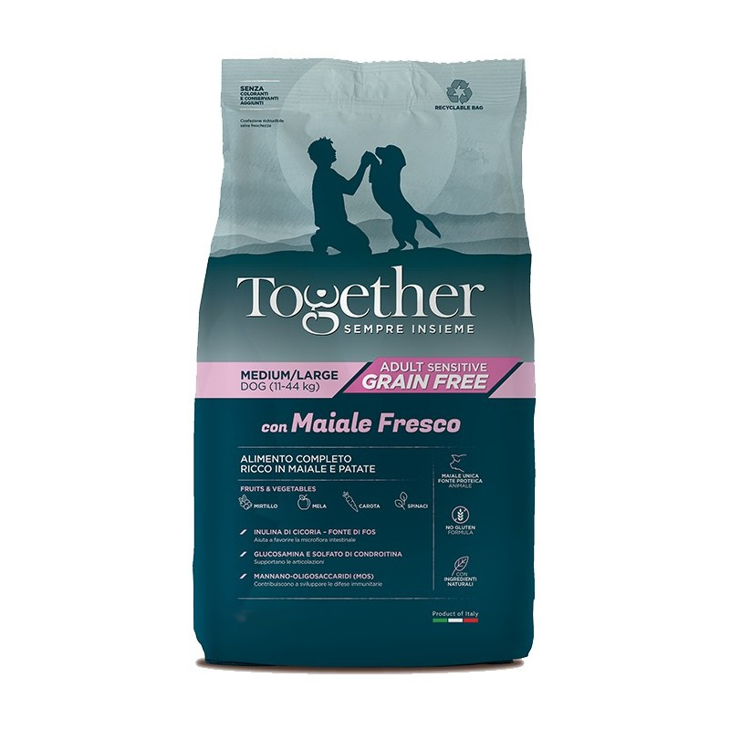 TOGETHER CANE SENSITIVE GRAIN FREE MEDIUM/LARGE ADULT MAIALE PATATE 12KG
