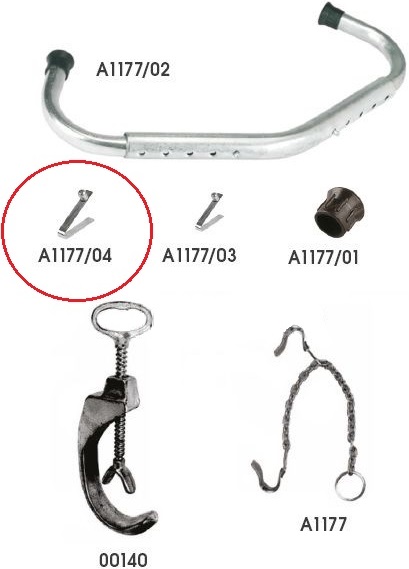 RICAMBIO FERMACALCI TUBO CURVO: MOLLA PERNO TESTA 9MM CAD. (REF. A1177/04) - DLM