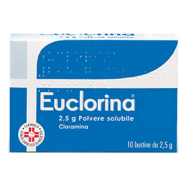Euclorina - Polvere Solubile Disinfettante con Cloramina - 10 Bustine da 2,5 g Euclorina - Polvere Solubile Disinfettante con Cloramina - 10 Bustine da 2,5 g