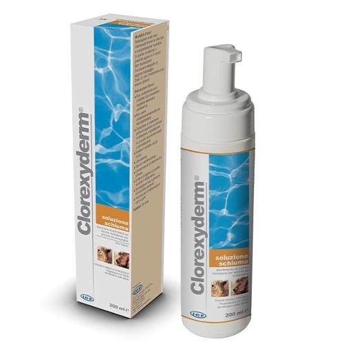 Clorexyderm Soluzione - Schiuma disinfettante veterinaria - 200 ml Clorexyderm Soluzione - Schiuma disinfettante veterinaria - 200 ml