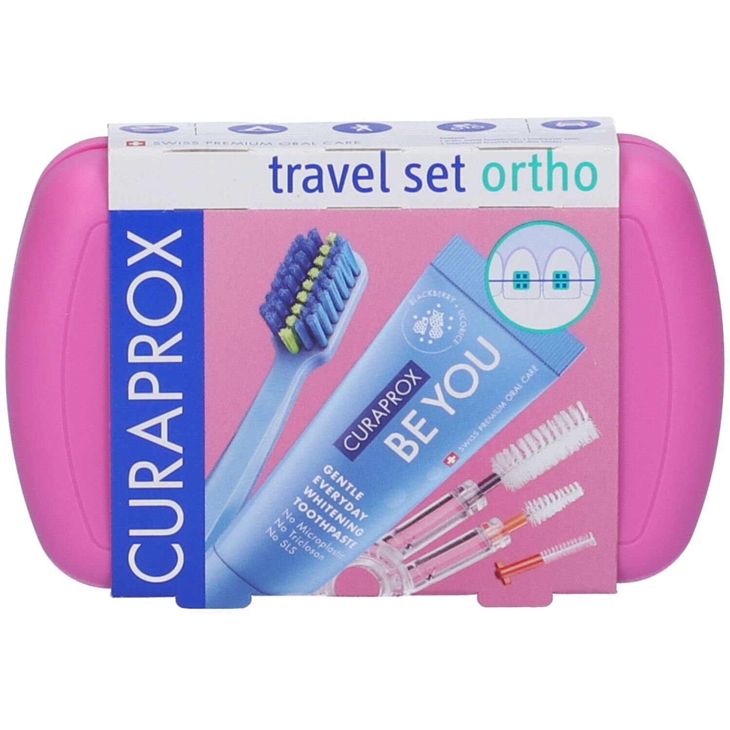 CURAPROX TRAVEL SET ORTHO PINK
