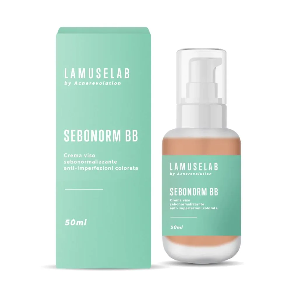 LaMuseLab Sebonorm BB Crema da Giorno Sebonormalizzante Viso Anti Imperfezioni Colorata, 50ml
