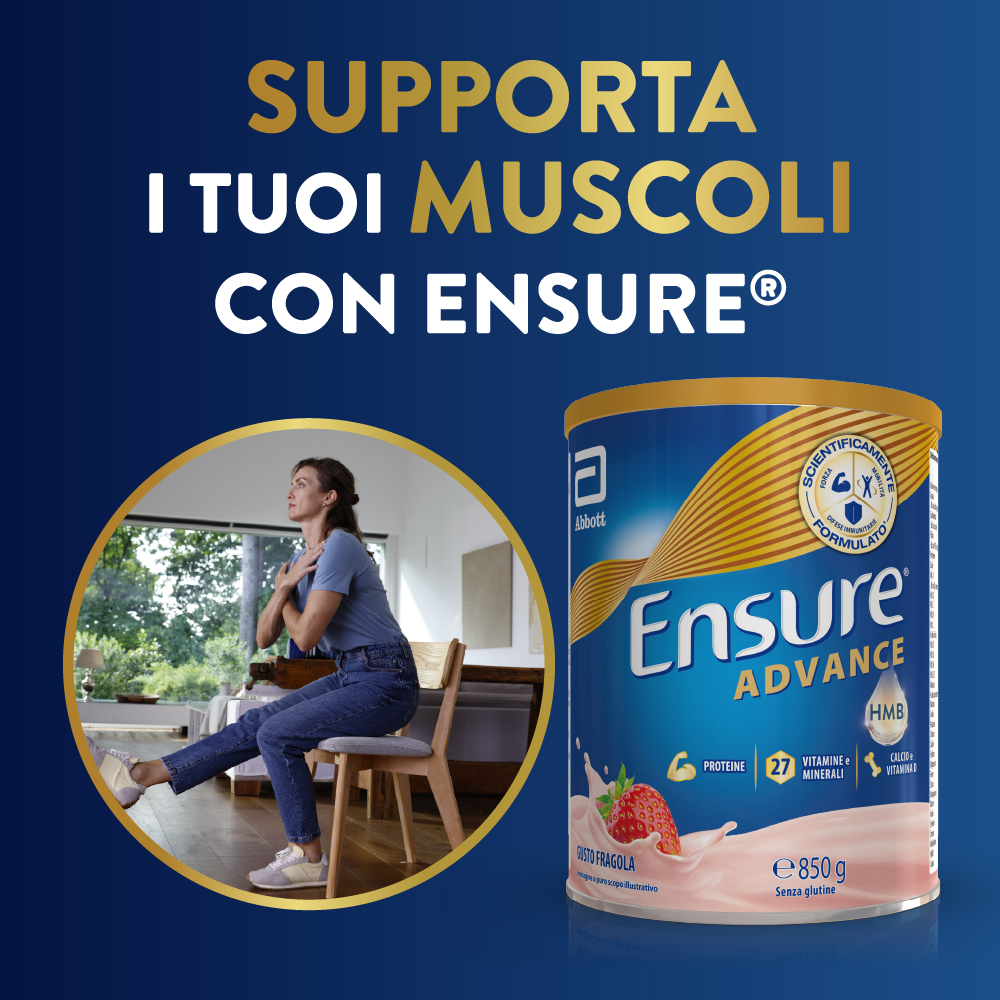 Ensure® Advance Integratore in polvere forza & energia 850g Fragola
