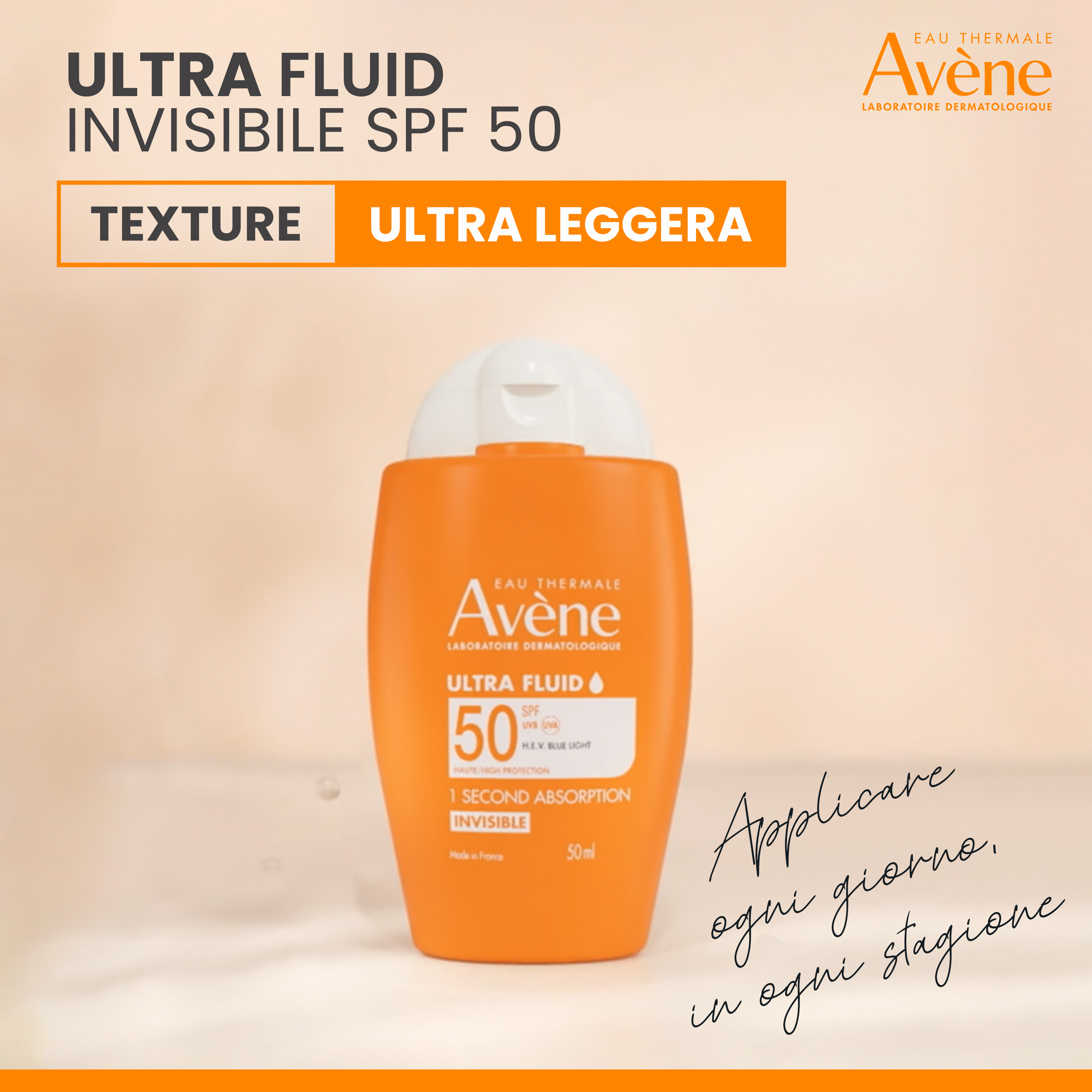 Avène - Ultra Fluid Invisibile SPF50 Protezione Solare Viso Alta 50 ml