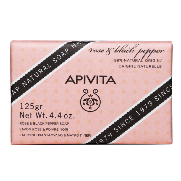 APIVITA Sapone Naturale Solido con Rosa e Pepe Nero 125GR APIVITA Sapone Naturale Solido con Rosa e Pepe Nero 125GR