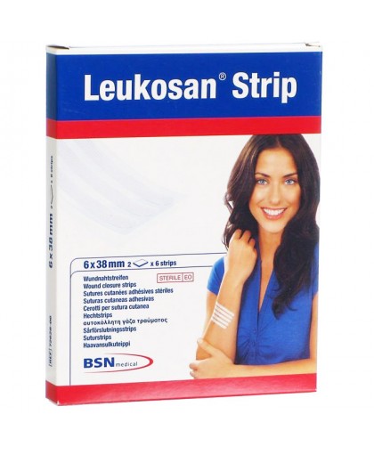 Leukosan Strip Cerotto Per Sutura 6x38 mm 2 Buste da 6 Pezzi