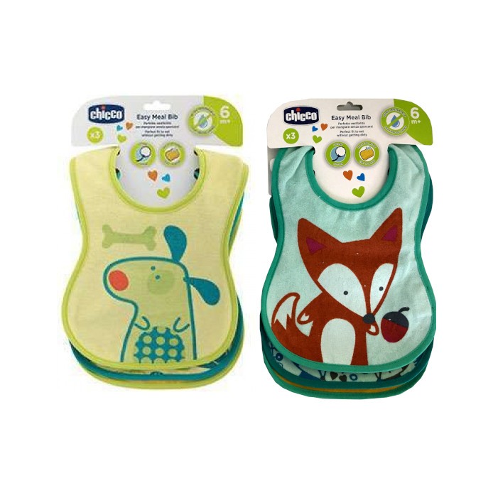 Chicco Tris di Bavaglini Pappa +6m Neutri