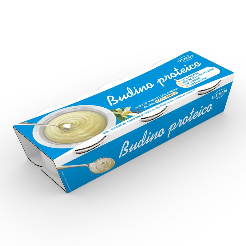 Ultimate Italia - Budino Proteico Gusto Vaniglia 3 Porzioni Da 120 g