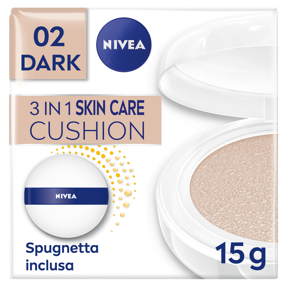 Nivea Q10 Plus Anti-Age 3in1 Skin Care Cushion Dark 15 ml, Crema viso colorata anti-età FP15 Nivea Q10 Plus Anti-Age 3in1 Skin Care Cushion Dark 15 ml, Crema viso colorata anti-età FP15