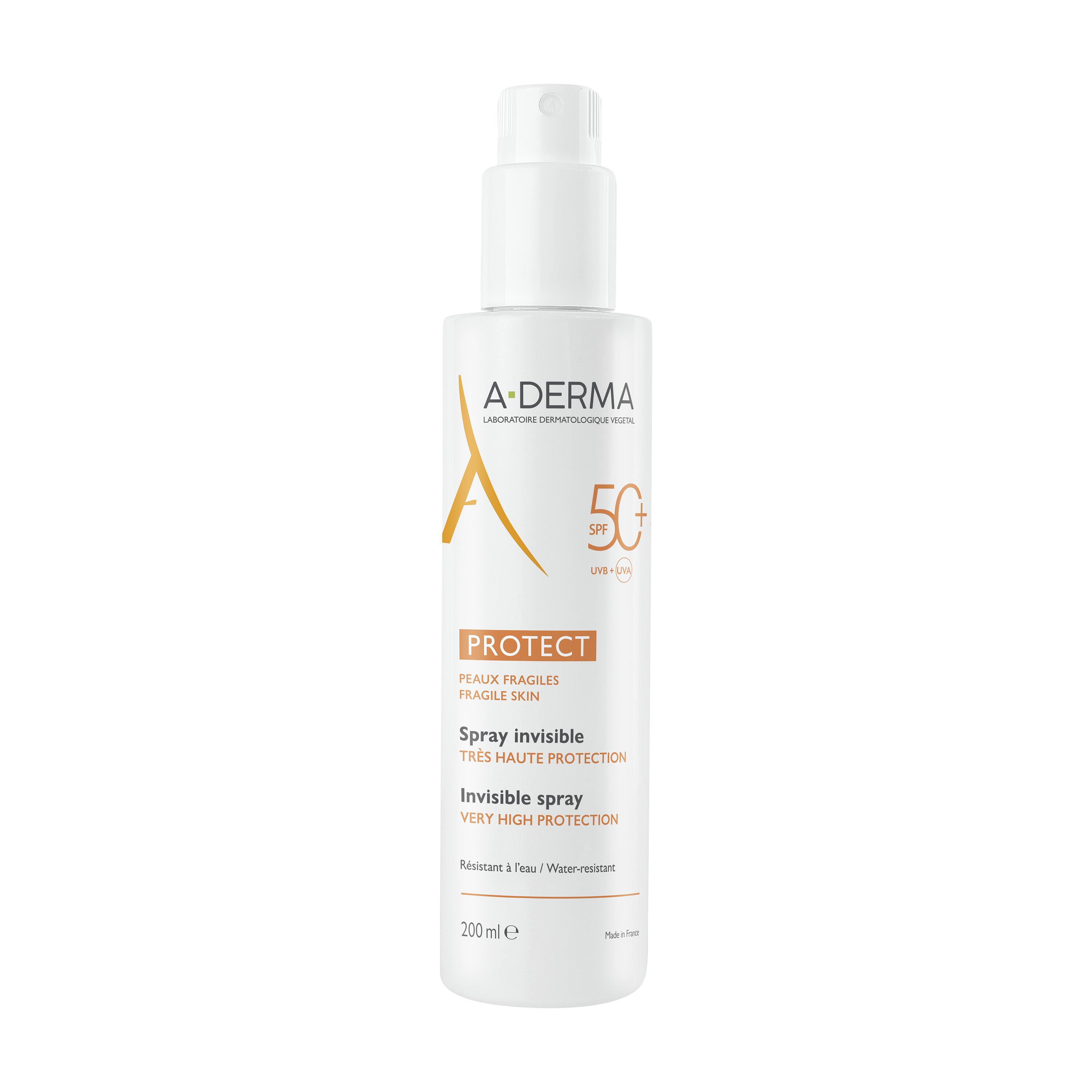 A-Derma - Protect - Spray Invisibile SPF50+ Protezione Solare Molto Alta Viso E Corpo 200 ml