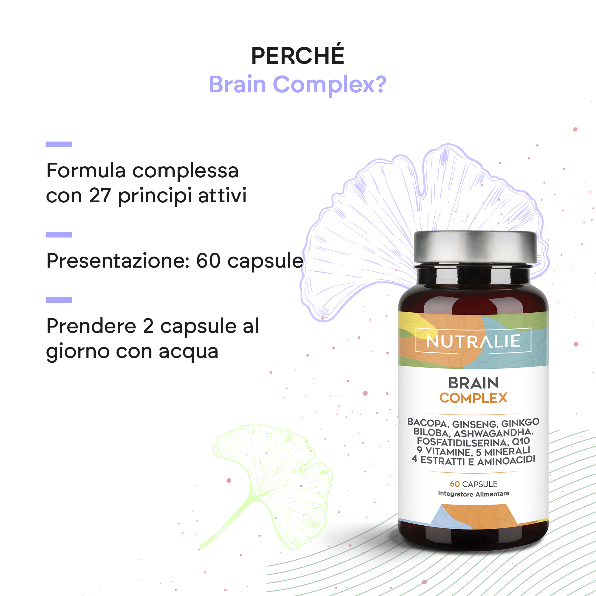 Nutralie Brain Complex 60 Capsule - Integratore Per Memoria E Concentrazione