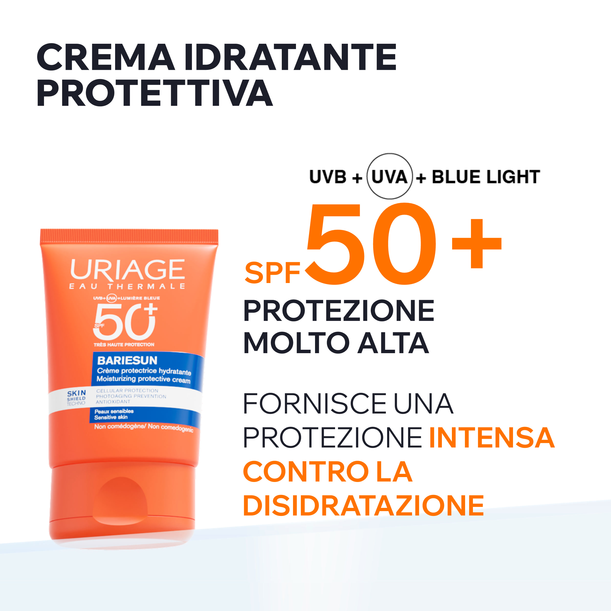 Uriage - Bariésun Crema Solare Idratante Protettrice SPF50+ Viso 50 ml