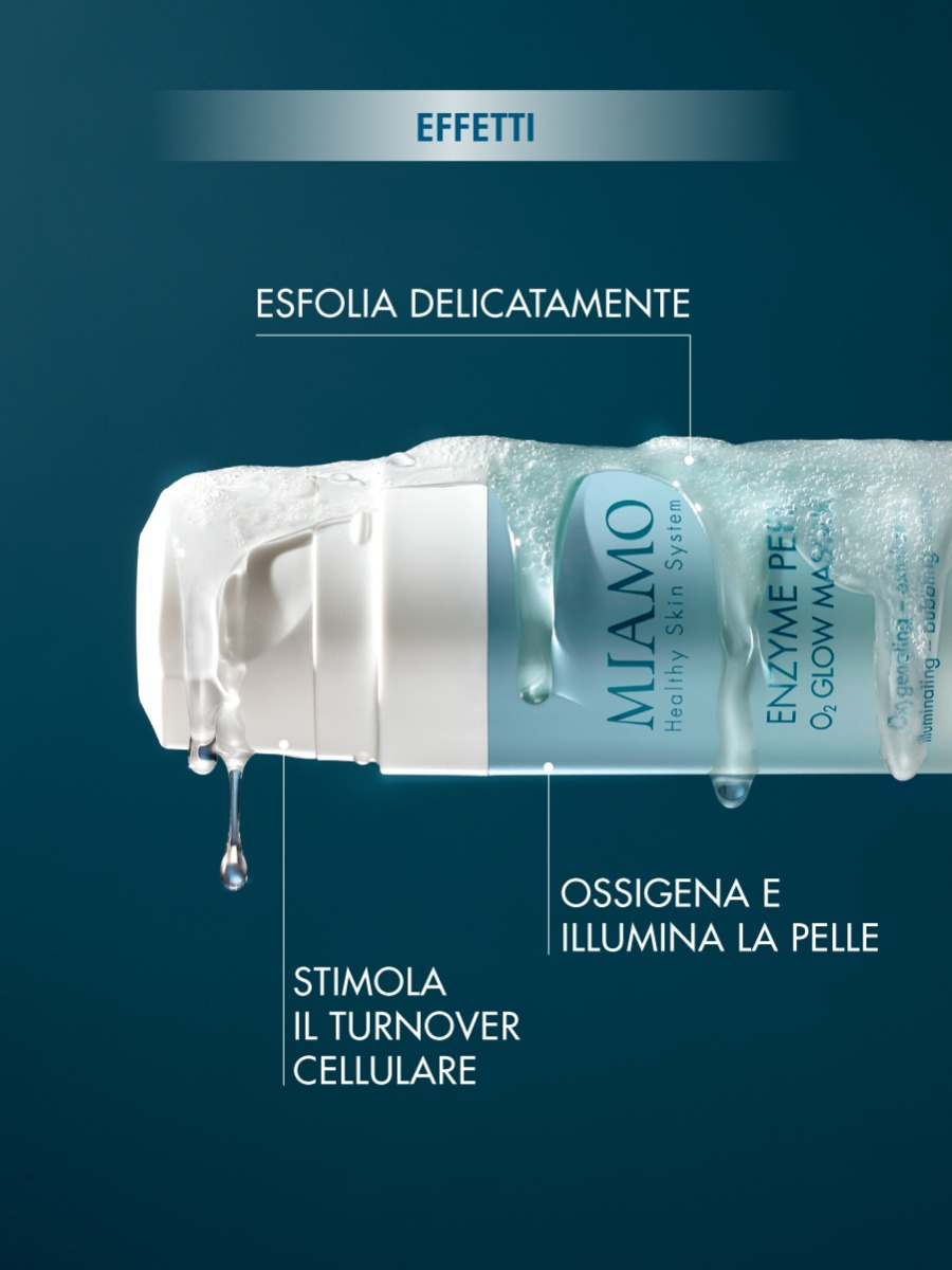 Miamo Enzyme Peel O2 Glow Peel - Maschera Esfoliante Viso 2 Flaconi Da 45 ml