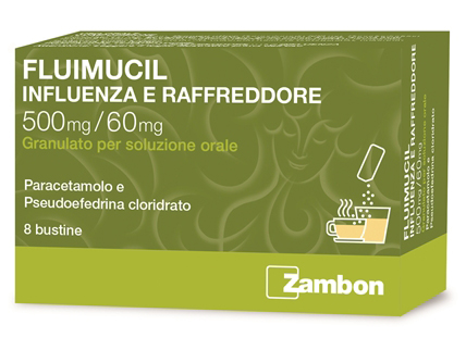 Fluimucil Influenza e Raffreddore 500mg / 60mg Paracetamolo 8 Bustine Fluimucil Influenza e Raffreddore 500mg / 60mg Paracetamolo 8 Bustine