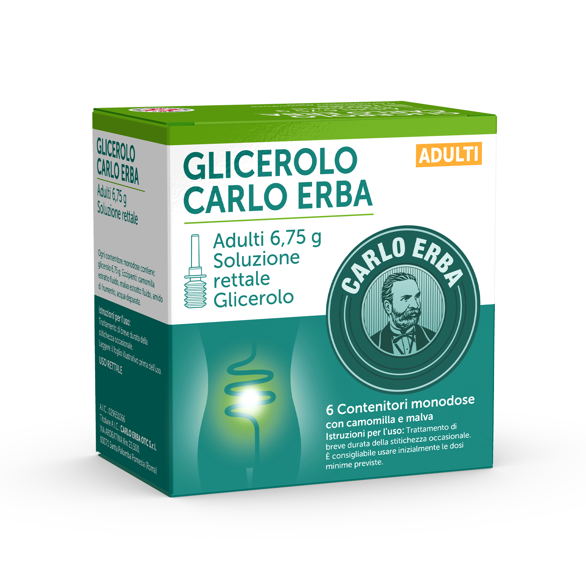 Glicerolo Carlo Erba - Adulti - 6,75 g Soluzione Rettale - 6 Clismi Glicerolo Carlo Erba - Adulti - 6,75 g Soluzione Rettale - 6 Clismi