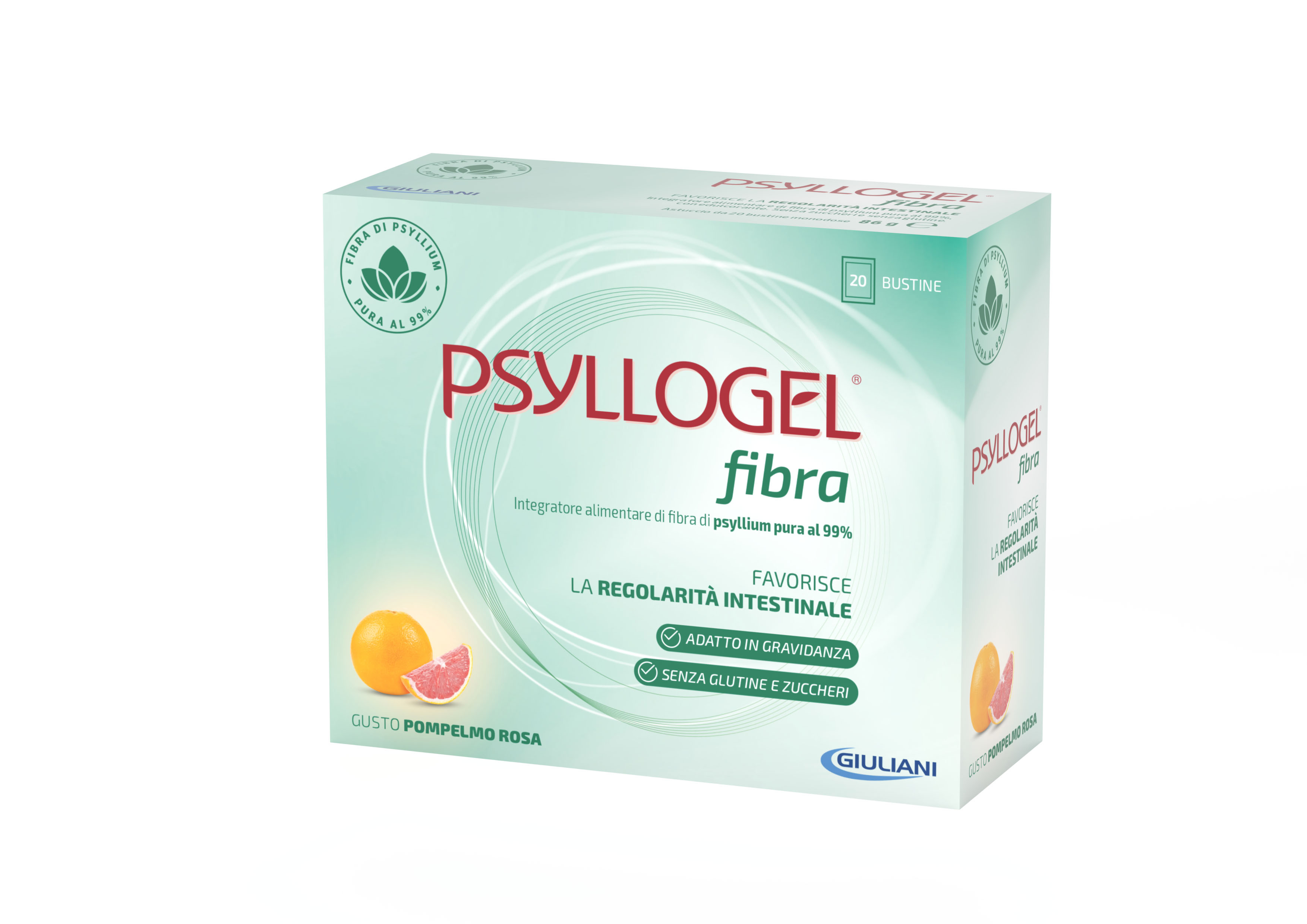 Psyllogel Fibra Integratore Gusto Pompelmo Rosa Senza Zucchero 20 Bustine