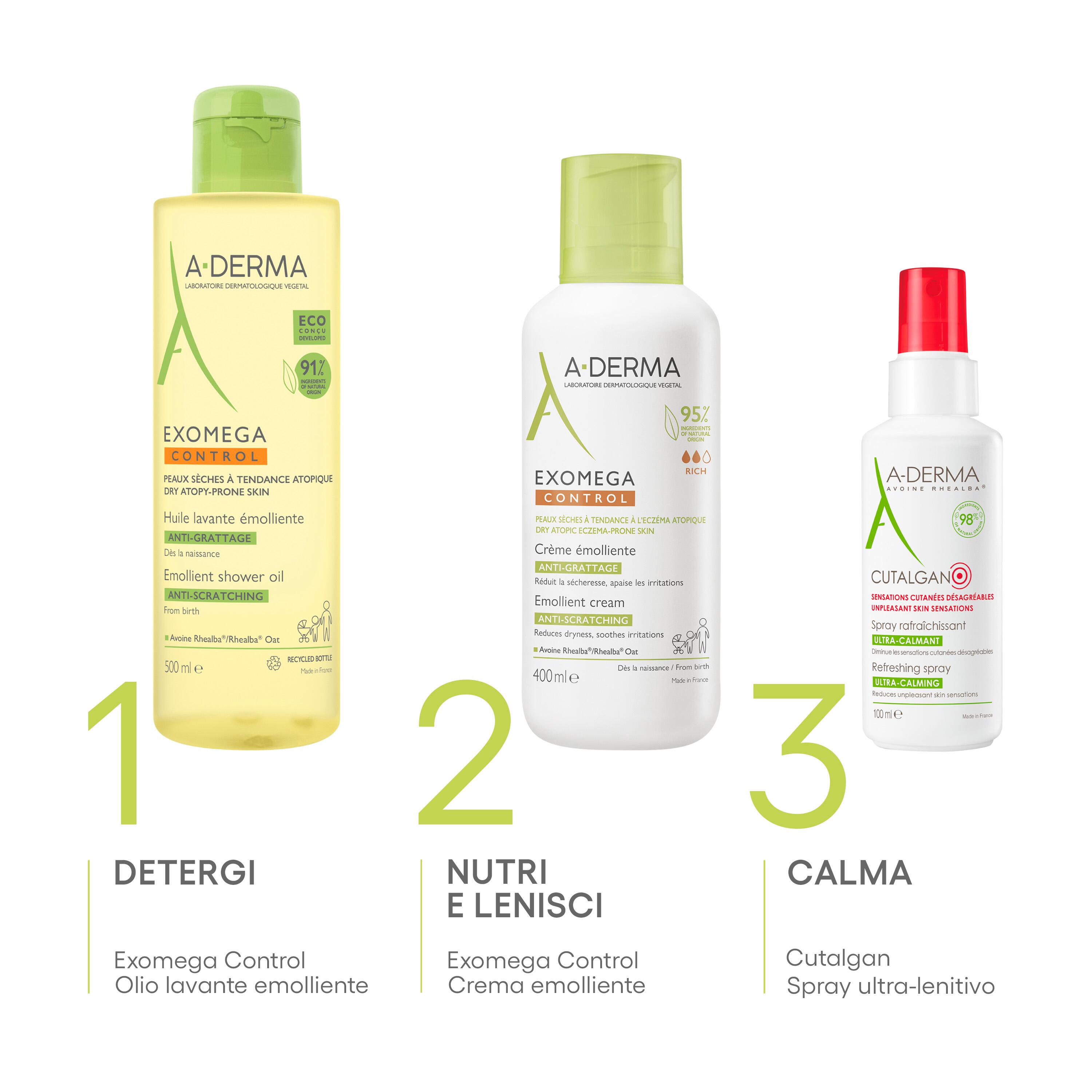 A-Derma Exomega Control - Crema Emolliente Anti-Grattage Per Pelle Secca A Tendenza Atopica 50 ml
