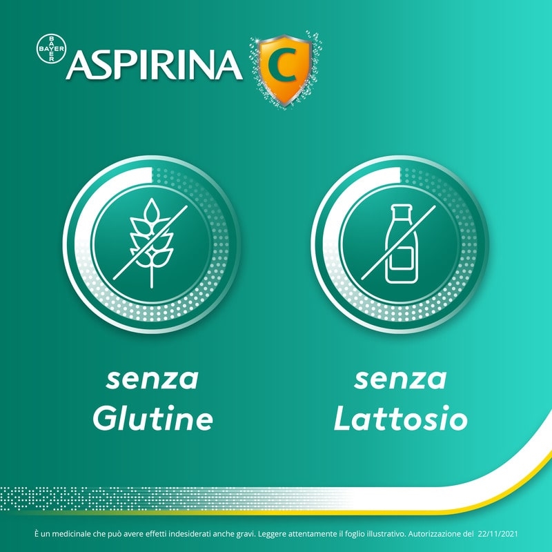 Aspirina C, contro sintomi di Raffreddore, Influenza e Febbre, 400 mg di Acido Acetilsalicilico + 240 mg di Vitamina C, antinfiammatorio e analgesico, Gusto Arancia, 10 Bustine Aspirina C, contro sintomi di Raffreddore, Influenza e Febbre, 400 mg di Acido Acetilsalicilico + 240 mg di Vitamina C, antinfiammatorio e analgesico, Gusto Arancia, 10 Bustine