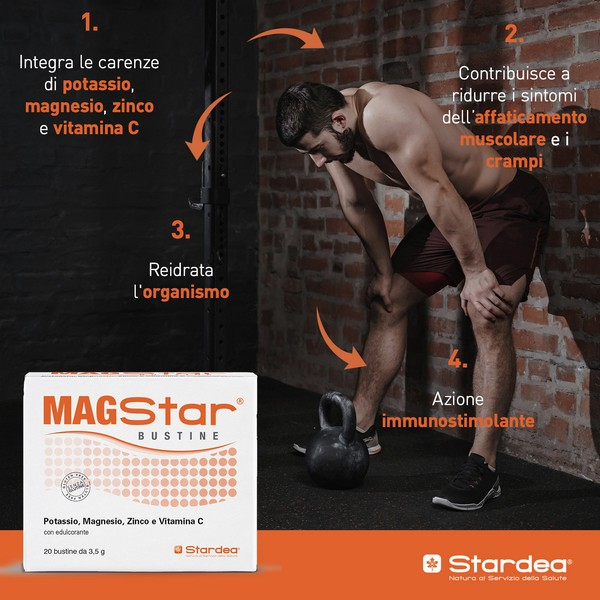 Magstar Integratore Magnesio e Potassio 20 Bustine Magstar Integratore Magnesio e Potassio 20 Bustine