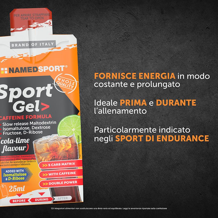 Named Sport Sport Gel - Integratore Energizzante Gusto Cola/Lime 25 ml